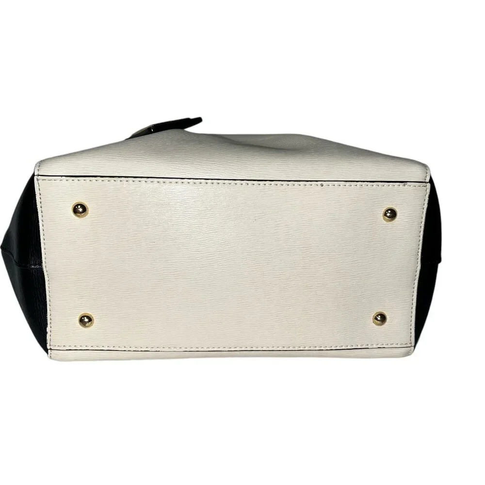LRL Lauren Ralph Lauren Black and Ivory Handbag Purse Tote - Picture 6 of 8